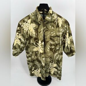 Men’s Casual 100% Cotton Aloha Size Large Short-Sleeved Button-Down Hana Bay